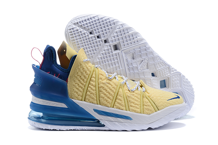 2020 Nike Lebron James 18 Yellow Blue Pink Basketball Shoes